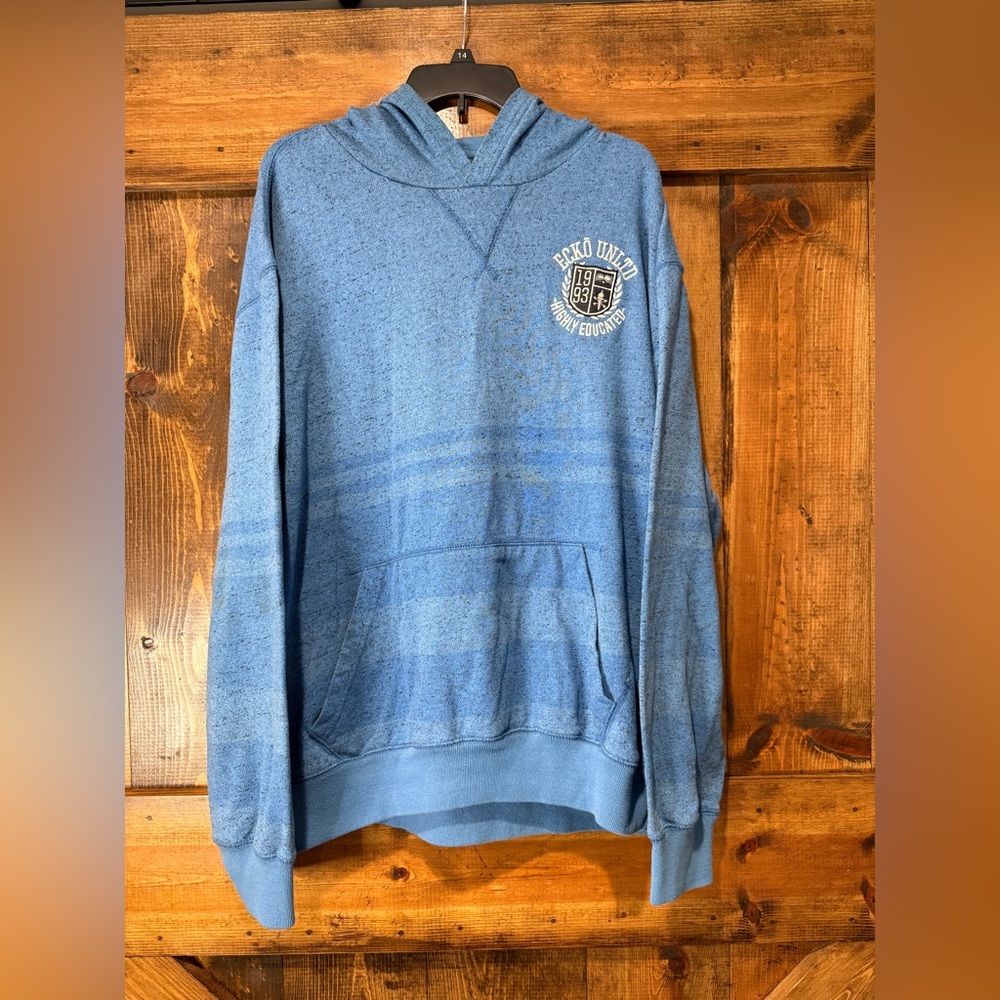 Ecko Unlimited Blue‎ Hoodie "Highly Educated" Size XXL